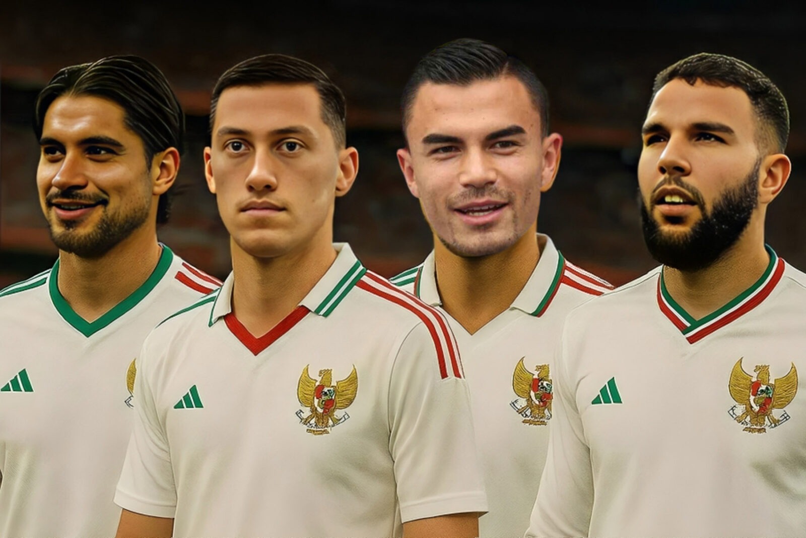 Ilustrasi: Punggawa Timnas Indonesia, Kevin Diks, Jay Idzes, Emil Audero dan Verdonk.