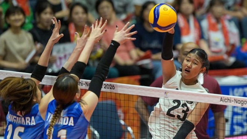 Penampilan tim voli putri Indonesia saat melawan Jepang di Asian Games 2026 (Dok:Antara)