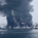 KM terbakar