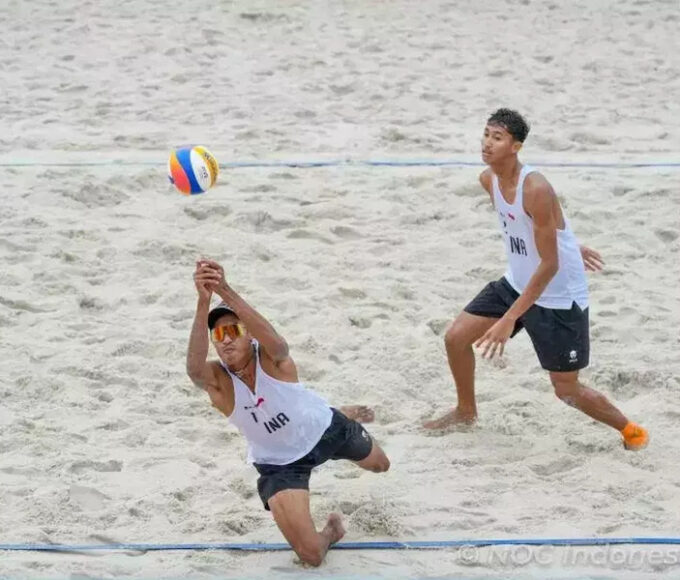 Pebolavoli pantai Indonesia, Bintang Akbar/Sofyan Rachman Efendi lolos ke final Asian Games 2026. (dok: NOC Indonesia)